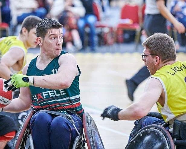 Jamie Stead, who has been doing rehab training at the Get Busy Living Centre at Burrough on the Hill and who is preparing to play for the Team GB wheelchair rugby team at the Toyko Paralympics EMN-210822-172208001