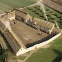 A reconstruction of what the Medieval manor house at Croxton Kerrial would have looked like - excavations will be open to the public in September EMN-210823-093319001