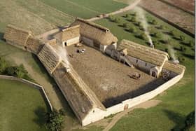 A reconstruction of what the Medieval manor house at Croxton Kerrial would have looked like - excavations will be open to the public in September EMN-210823-093319001