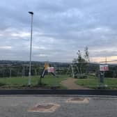 Unfinished work at Bellway's Steeple Chase housing development at Frisby on the Wreake, leaving the children's play area still fenced off EMN-210823-175939001