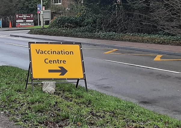 The sign for a Covid Vaccination Centre EMN-210824-102211001