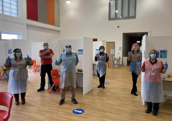 Some of the team members who carried out Covid testing of students and staff at John Ferneley College in Melton earlier this year EMN-210825-082600001