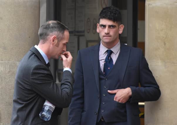 John Finnegan (left) and Rhys Matcham (right) outside Leicester Magistrates' Court, where they were on trial accused of breaching the 2004 Hunting Act

PHOTO: PA EMN-210825-132000001