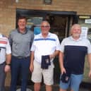 Grant Brown (second left) with the winning team, from left, Jeff Purdy, Roger Smith and Ian McParland. Not pictured: Eddie Malloy.