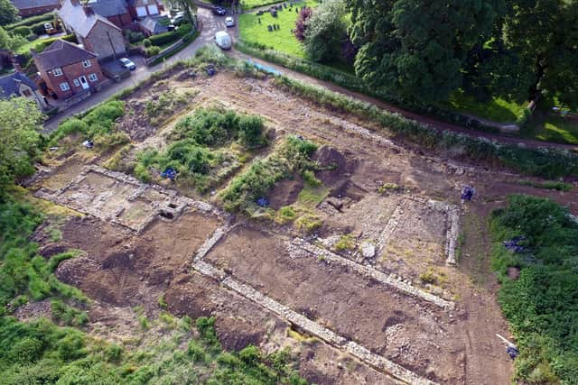 The foundation of a medieval manor house which stood in Croxton Kerrial from the 12th to the 15th century EMN-210830-133624001
