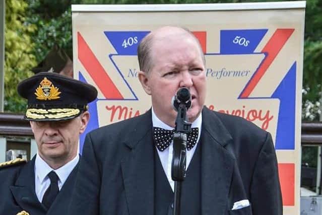 Prime Minister Winston Churchill delivers a stirring speech at the 40s Melton weekend EMN-210830-165445001