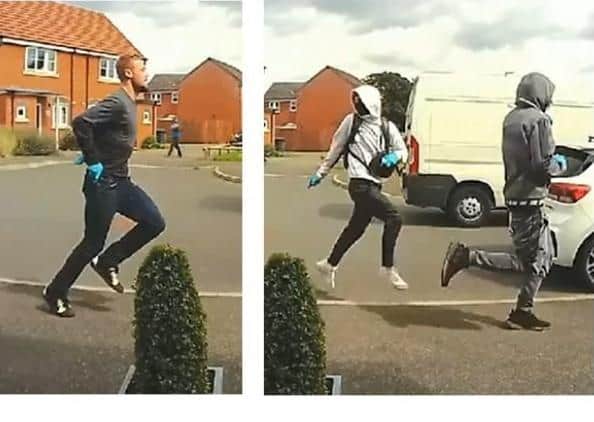 Police want to identify these three men following an aggravated burglary at Asfordby EMN-210609-180142001
