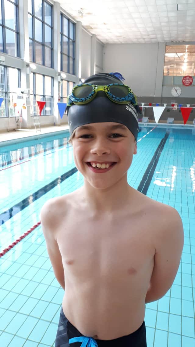 Melton schoolboy Austin Hunt who is raising money for Pet Blood Bank UK by swimming 10 miles in 30 days EMN-210915-121822001