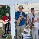 The Graham Tranfield Jazz Band performing at the Dove Cottage Hospice garden party and family fun day EMN-210917-122704001