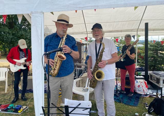 The Graham Tranfield Jazz Band performing at the Dove Cottage Hospice garden party and family fun day EMN-210917-122704001