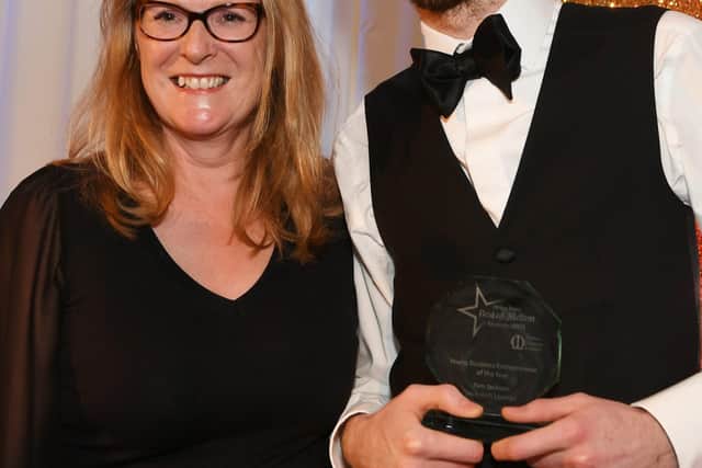 Melton Times Best of Melton Awards 2021 presentation evening at Brooksby Hall. Young Business Entrepreneur Ben Jackson. EMN-210918-130256001