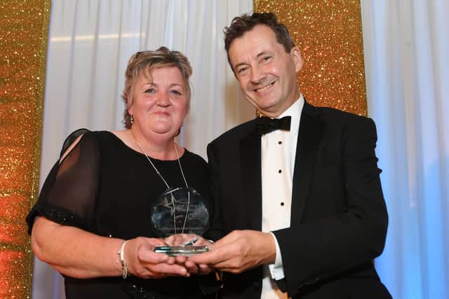 Melton Times Best of Melton Awards 2021 presentation evening at Brooksby Hall. Best Place to Eat and Drink winner Hilltop Farm Shop/Cafe EMN-210918-130054001