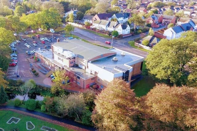 An aerial view of Waterfield Leisure Centre in Melton
PHOTO Mark @ Aerialview360 EMN-210924-101216001