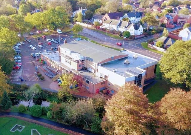 An aerial view of Waterfield Leisure Centre in MeltonPHOTO Mark @ Aerialview360 EMN-210924-101216001