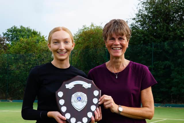 Ladies doubles champions Jessi Jackson and Tracy White.