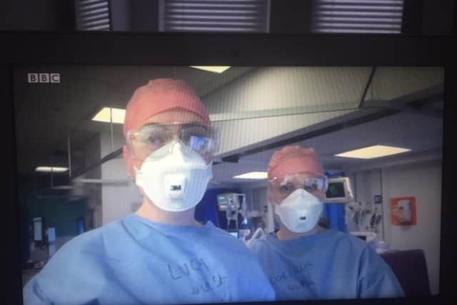 Lucy Stones, who is opening a new shop in Melton, captured during a BBC report on the coronavirus pandemic last year when she was nursing at London hospitals EMN-210110-121250001
