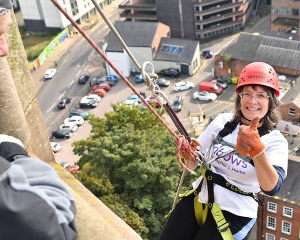 A fundraiser takes on an abseil in aid of Rainbows hospice