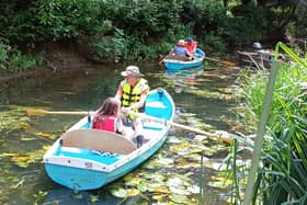 Some of the rowing boats being taken out on the River Eye at Melton - the launch of the service has now been delayed by another vandal attack