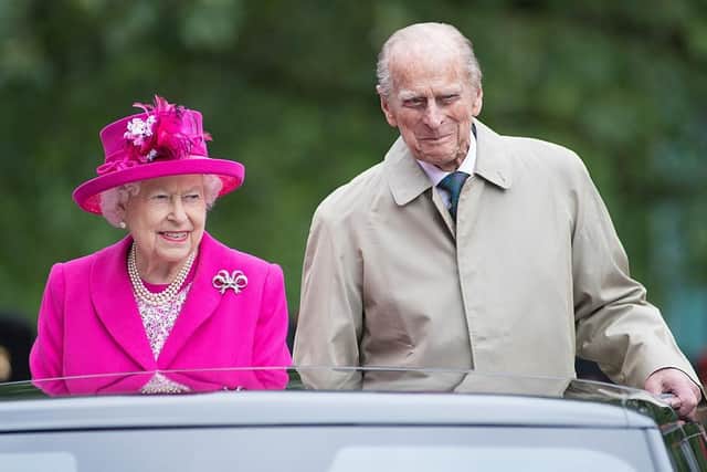 LONDON, ENGLAND - JUNE 12: (L-R) Queen Elizabeth II and Prince Philip, Duke of Edinburgh during "The Patron's Lunch" celebrations for The Queen's 90th birthday at The Mall on June 12, 2016 in London, England.  (Photo by Jeff Spicer/Getty Images)