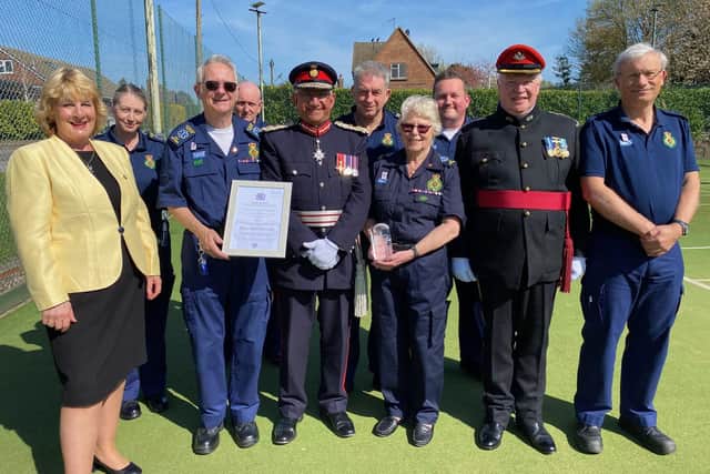 Melton First Responders receive the King's Award for Voluntary Service from Lord Lieutenant of Leicestershire, Mike Kapur