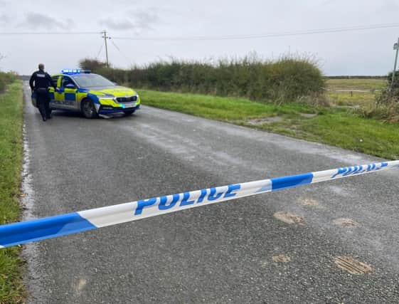 A police roadblock at Plungar after the discovery of Timothy Macdonald's body
PHOTO GEORGE ICKE