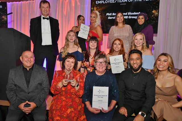 Melton Times Best of Melton Awards 2022.
Employee/Team of the Year winner Phil Smith with finalists Melton Money Advice Centre, Melton Clinic and Sophie Elise