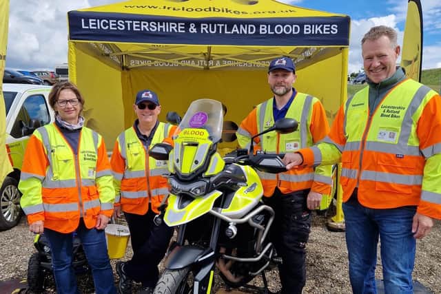 Some of the volunteers with the Leicestershire and Rutland Blood Bikes, which is celebrating its 10th anniversary this month