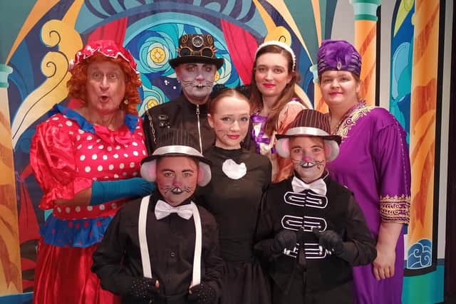 Some of the Harby Harlequins cast performing Dick Whittington
