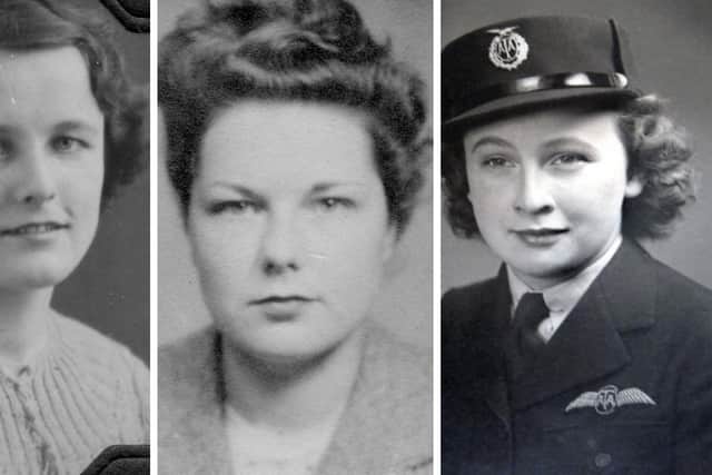 Some of the women pilots featured in Dr Ray Flude's new book, from left, Joan Nayler, Anne Powys and Vi Milstead