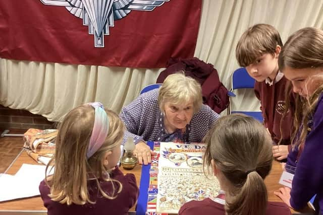 Davina Bates tells pupils about life in Somerby during the Second World War