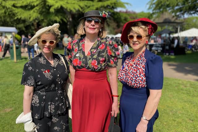 Some of the many people dressed in period clothes during this year's 1940s Melton Mowbray event