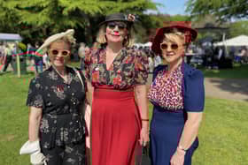 Some of the many people dressed in period clothes during this year's 1940s Melton Mowbray event