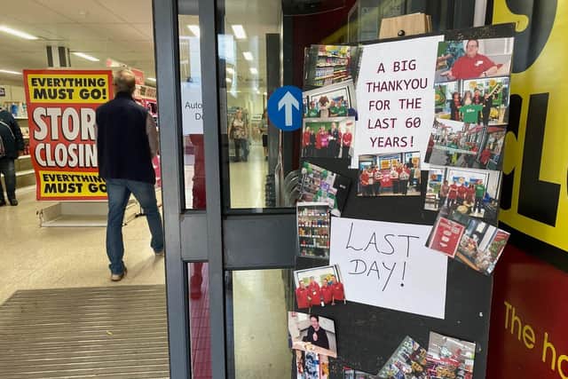 The poignant farewell message left by staff at the front door of Melton's former Wilko store on its last day of trading last month - 10 members of staff will return to work at the new Poundland store there