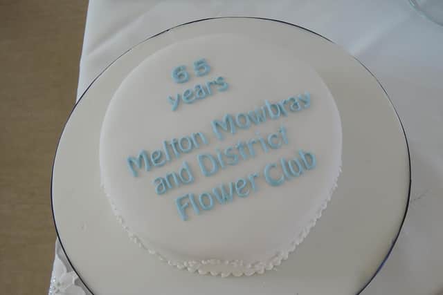 Melton Flower Club's 65th anniversary cake