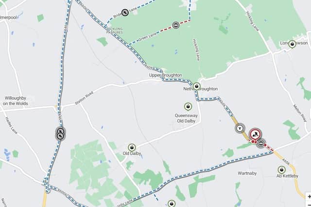 The diversion advised when the A606 closes between Nether Broughton and Ab Kettleby next week