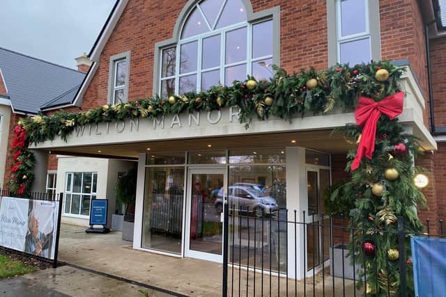 The entrance to reception at Wilton Manor care home in Melton Mowbray