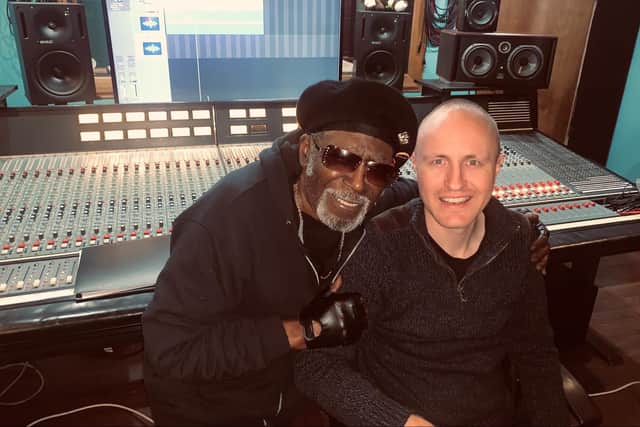 Stefan Taylor in the recording studio with Northern Soul legend Sidney Barnes