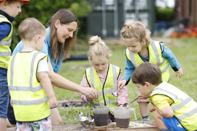 Forest school activities at Wymeswold pre-school