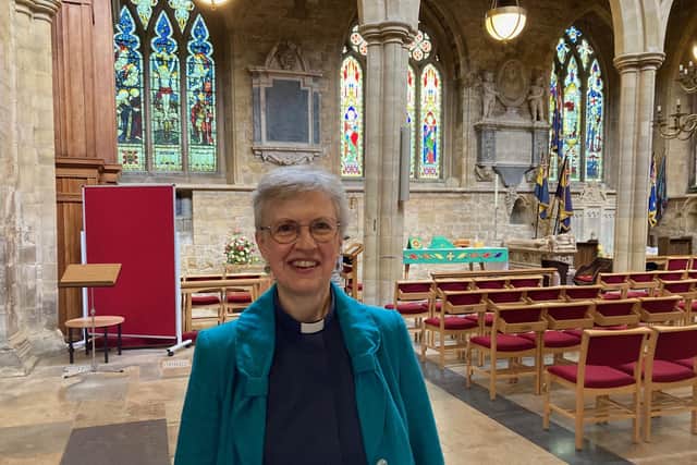 Rev Mary Barr, who is to be appointed Melton's first female Team Rector, inside St Mary's Church