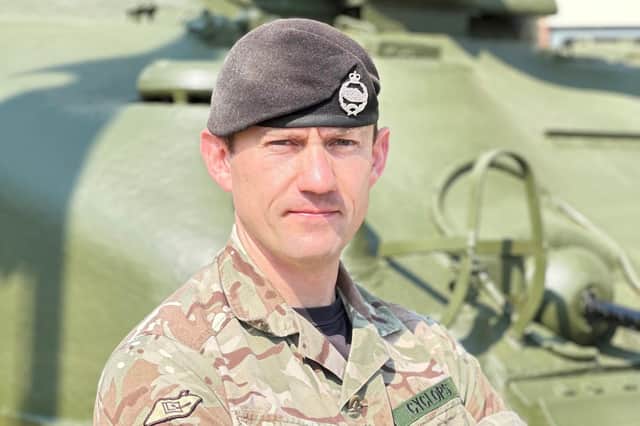 Maj Hamish Davison, who has been awarded an MBE