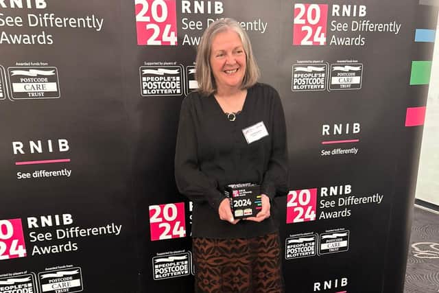 Dr Jane Macnaughton pictured shortly after winning the RNIB Eye Care Professional of the Year Award this week