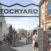 A computer image of what the redeveloped Stockyard site will look like from the Scalford Road access