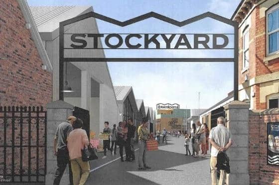 A computer image of what the redeveloped Stockyard site will look like from the Scalford Road access