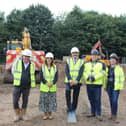 Ground breaking ceremony with key people in the project