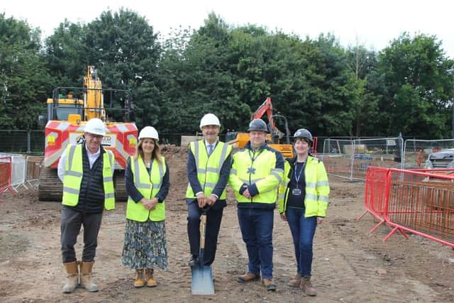 Ground breaking ceremony with key people in the project