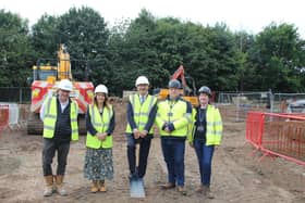 Ground breaking ceremony with key people in the project