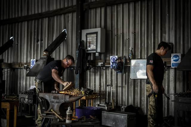 Army farriers at work at the DATR in Melton