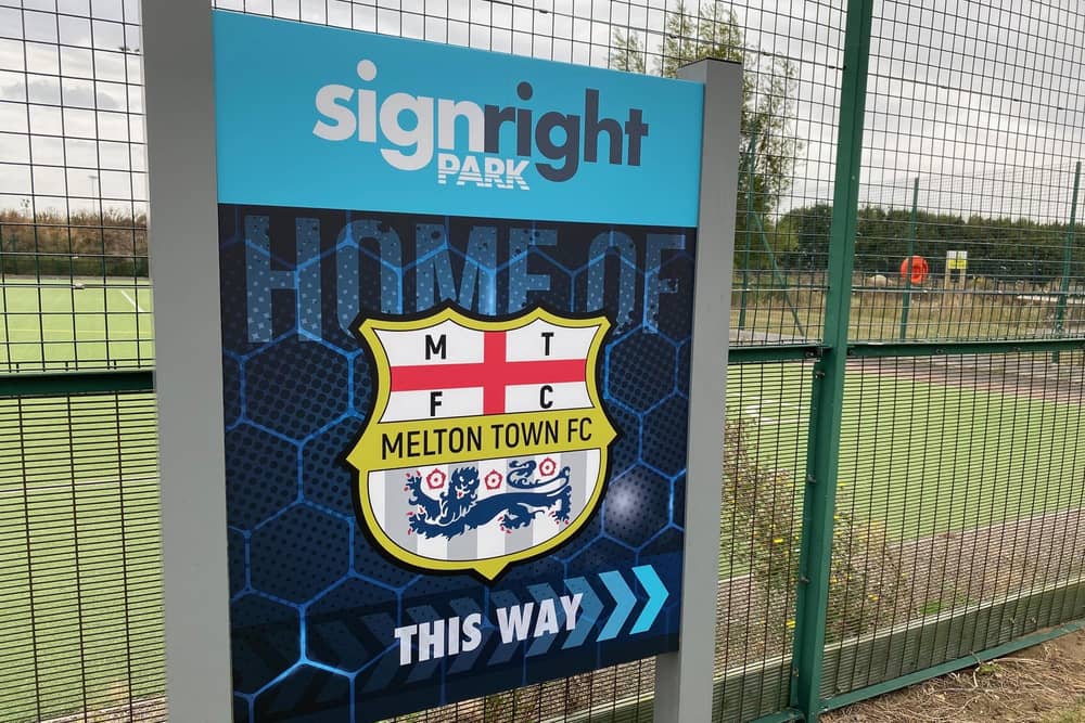 Melton Town's Sign Right Park stadium