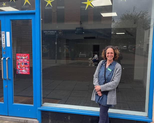 Manager Jenny Hendry outside the new Pepper's HQ in Nottingham Street