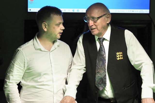 Barry Stark chats with one of Kyren’s challengers Rhys Coleman.